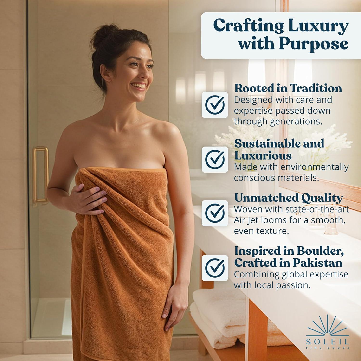 Juego de Toallas de Baño 800 GSM Soleil - 4 Piezas 68.58x137.16 cm