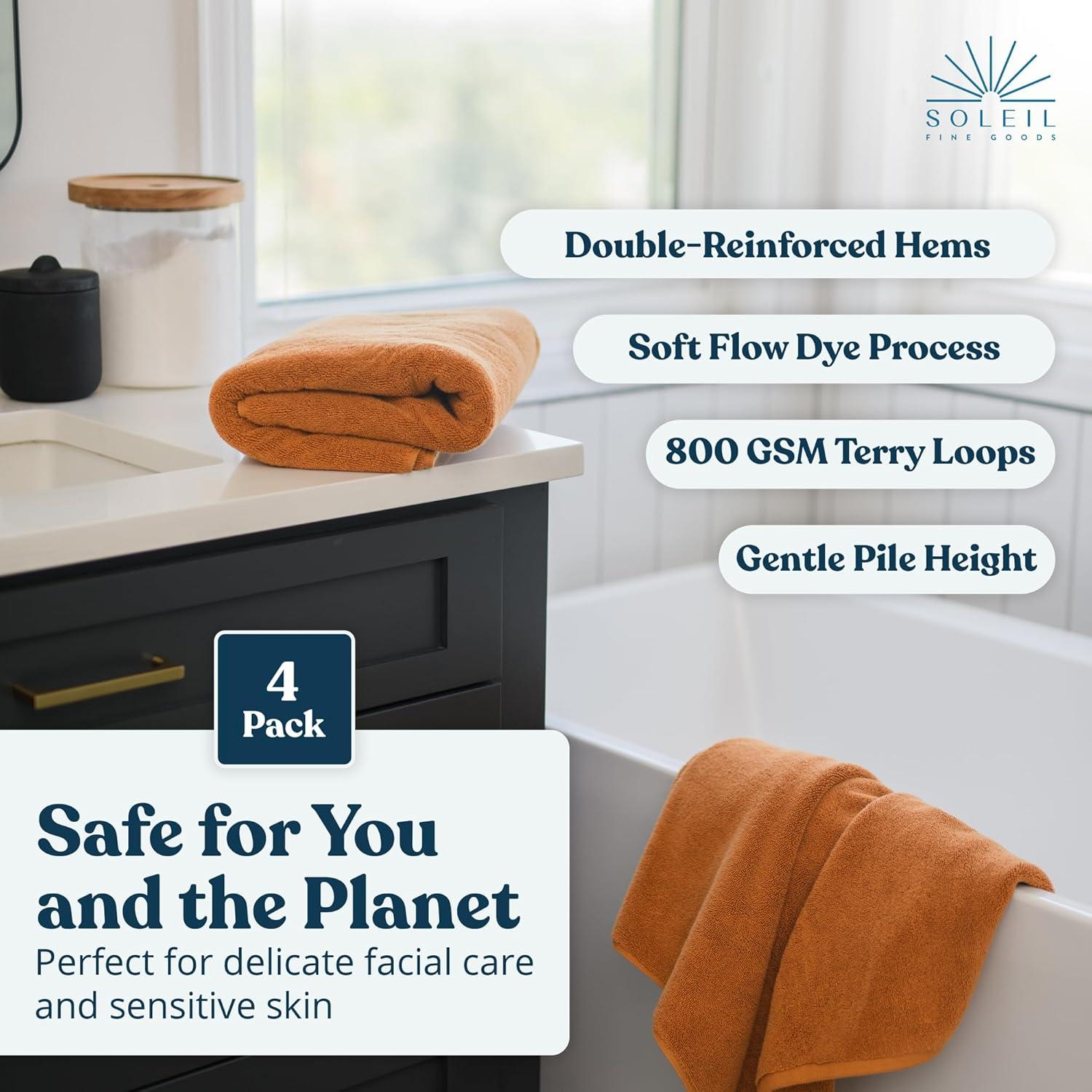 Juego de Toallas de Baño 800 GSM Soleil - 4 Piezas 68.58x137.16 cm