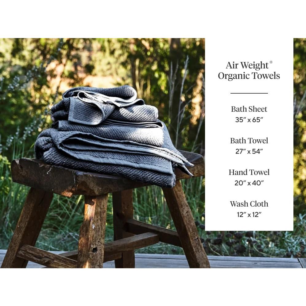 Juego de 6 Toallas Orgánicas Coyuchi Air Weight 100% Algodón