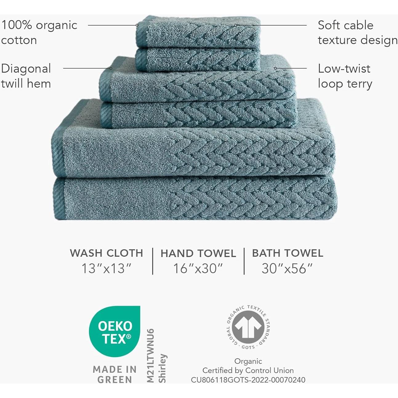 Conjunto de Toallas de Baño Texere 100% Algodón Orgánico 650 GSM