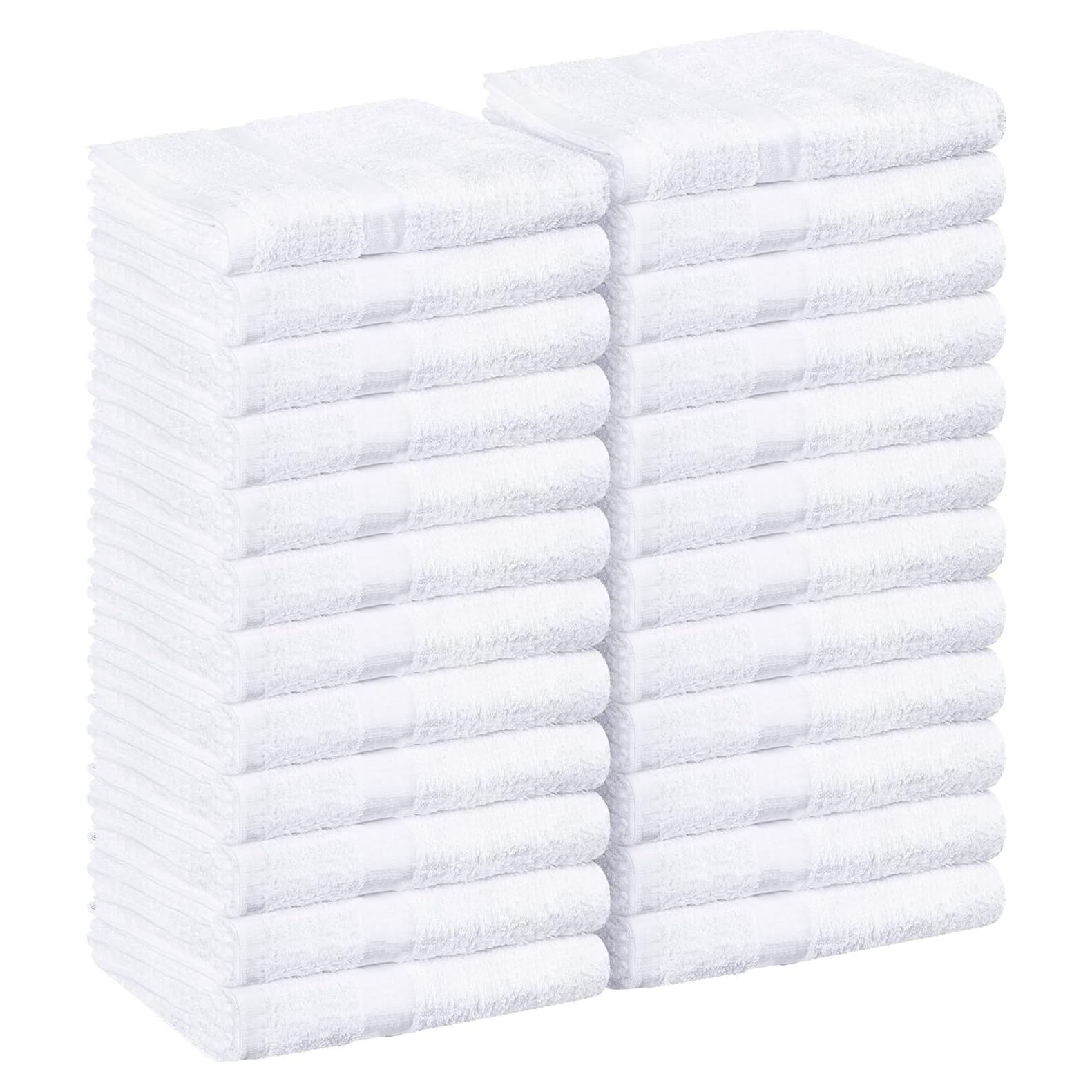 Toallas Utopia - Paquete de 24 Toallas de Algodón 40x68 cm Blancas