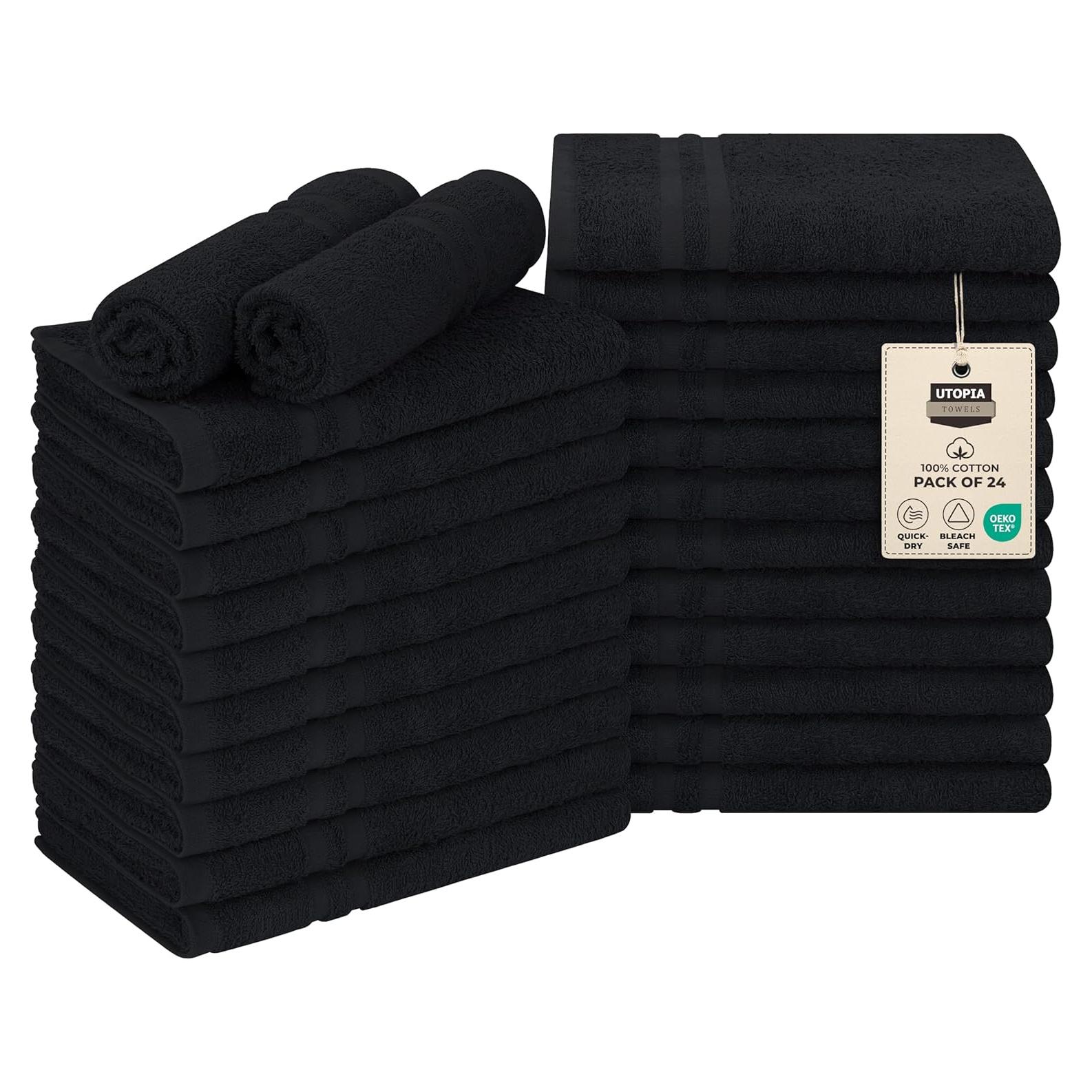 Toallas de Mano Utopia 100% Algodón Resistentes al Blanqueo 24 Unidades
