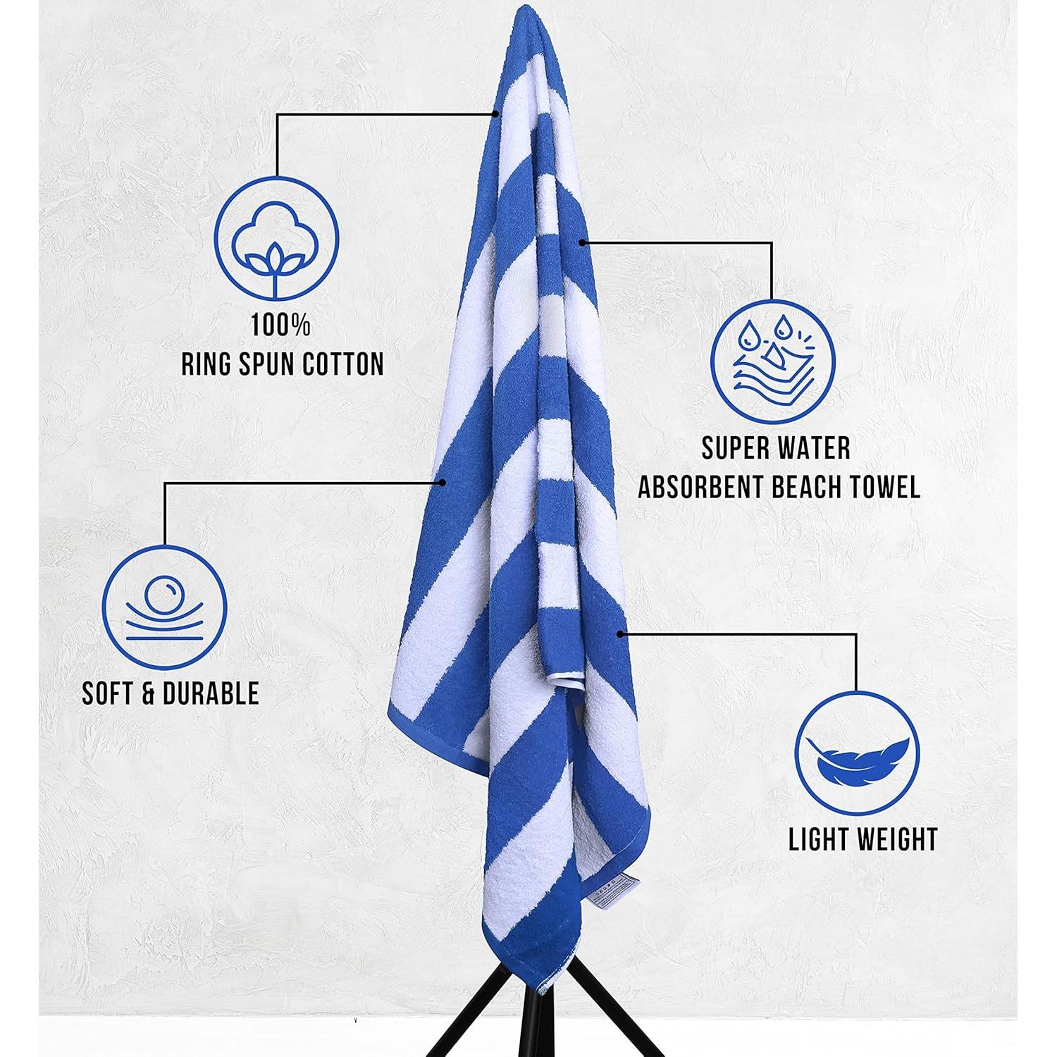 Toallas de Playa Utopia 4 Pack Rayas Cabana 76x152 cm Algodón