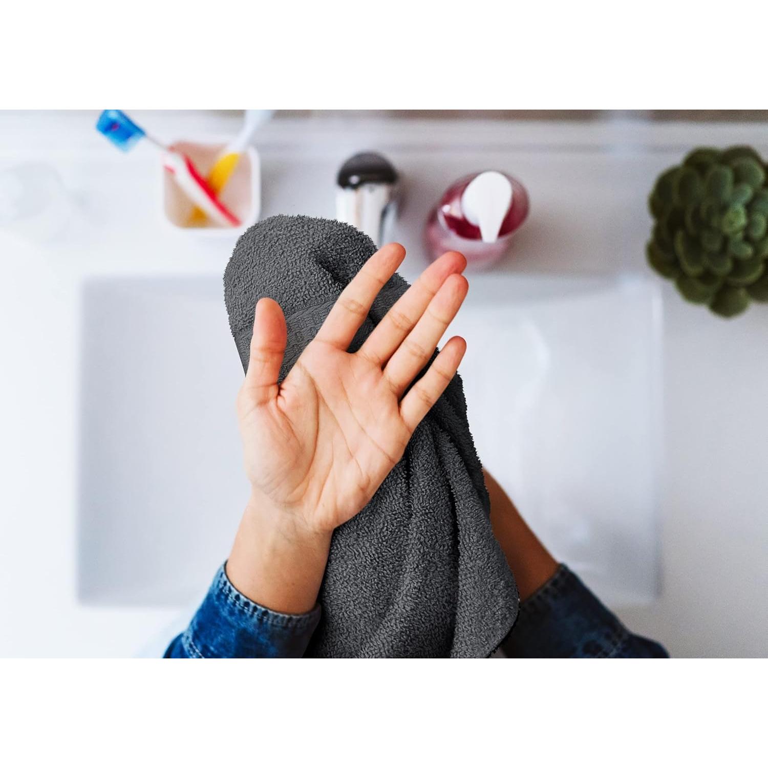 Toallas Utopia Paquete de 12 Paños de Lavado 30x30 cm Algodón Gris