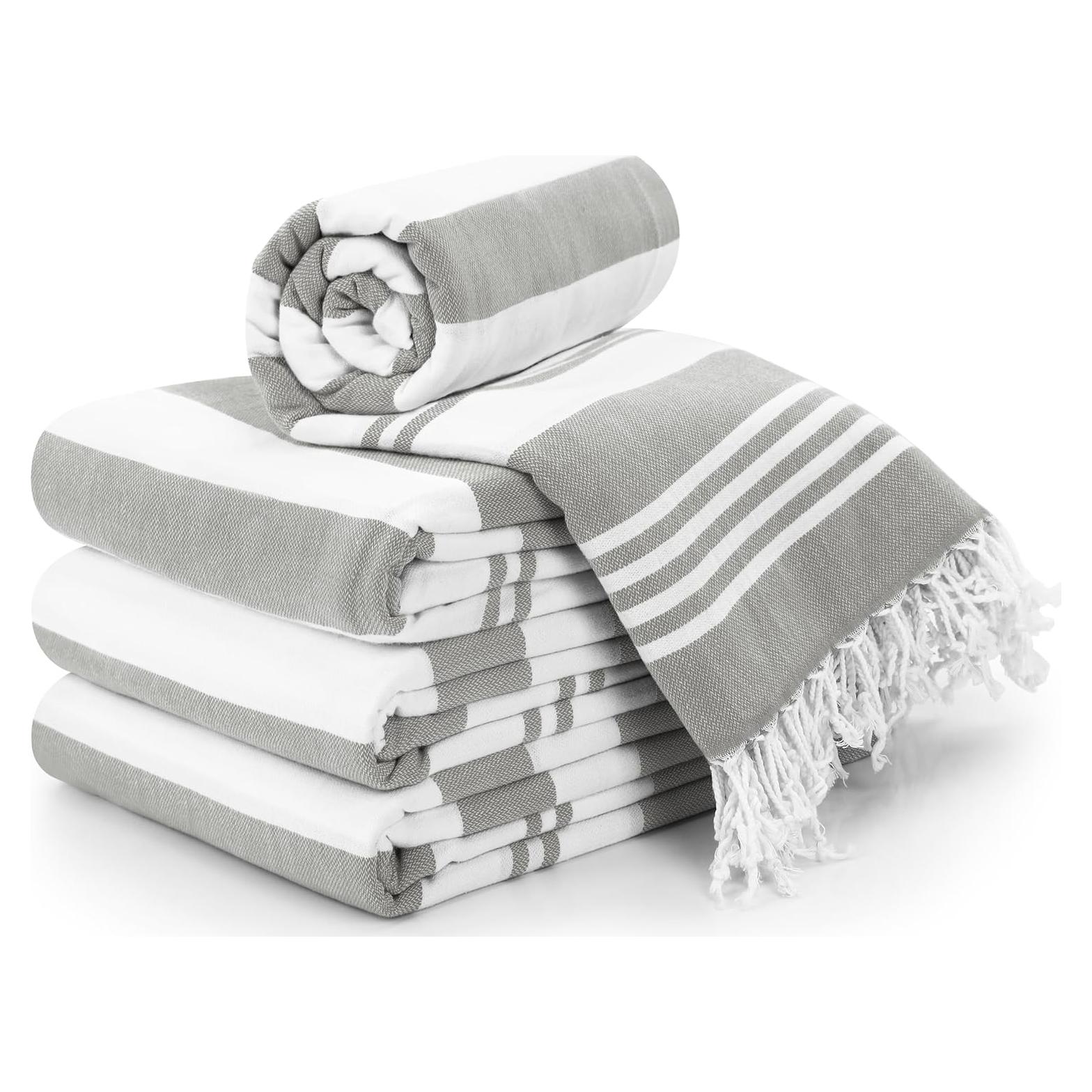 Toallas de Playa Utopia Paquete de 4 Algodón 182.9x101.6cm Gris