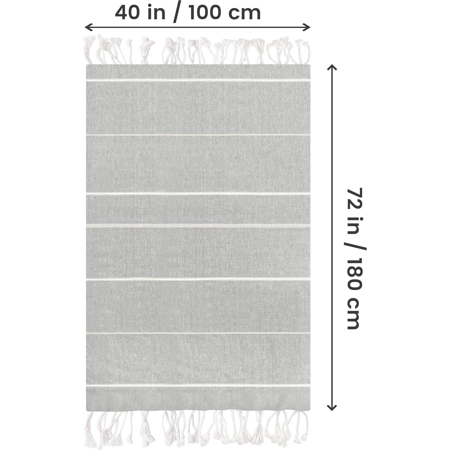 Toallas de Playa Utopia Paquete de 4 Algodón 182.9x101.6cm Gris