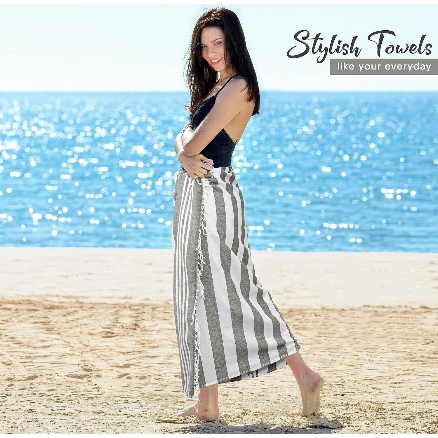 Toallas de Playa Utopia Paquete de 4 Algodón 182.9x101.6cm Gris