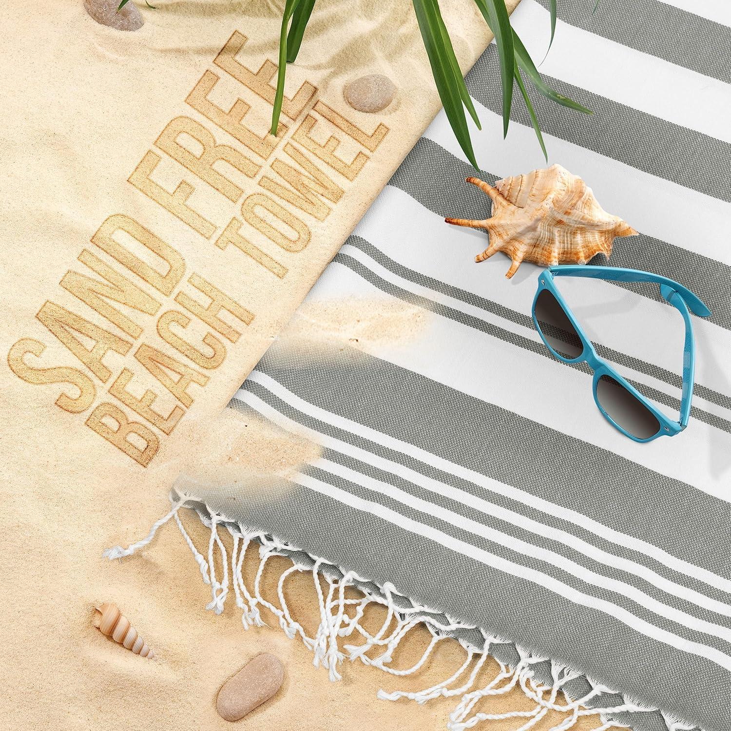 Toallas de Playa Utopia Paquete de 4 Algodón 182.9x101.6cm Gris