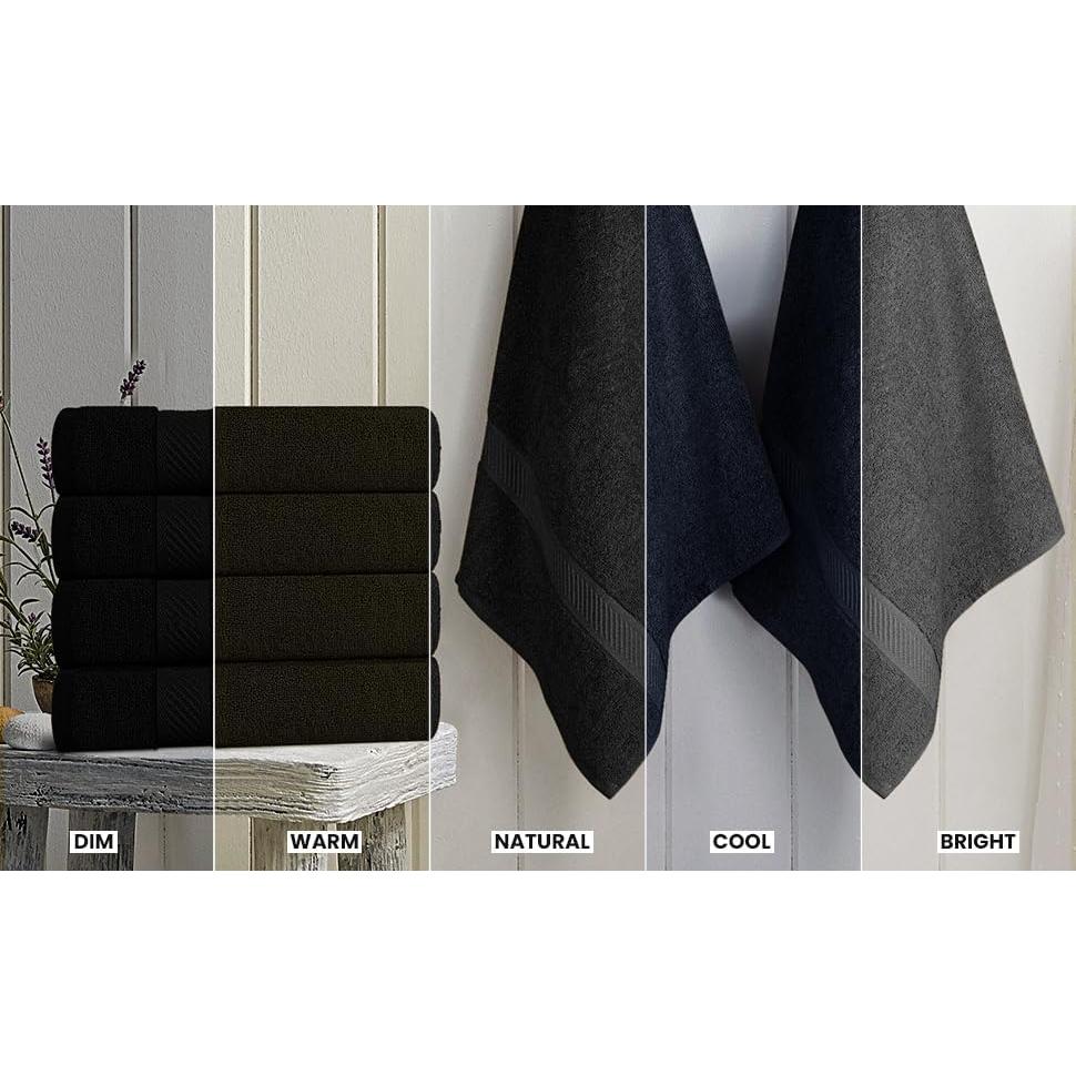 Juego de Toallas de Baño Utopia 6 Piezas 61x122cm 100% Algodón Negro