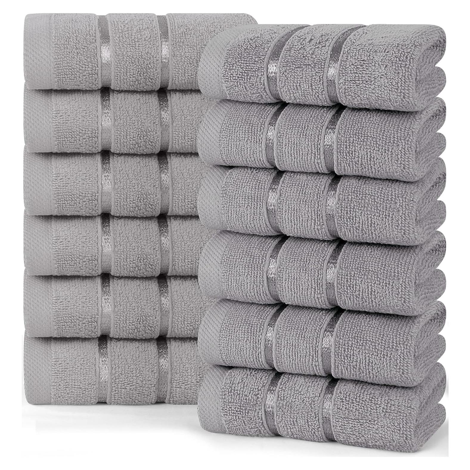 Set de 12 Paños de Lavado Utopia 30x30 cm Gris Frío