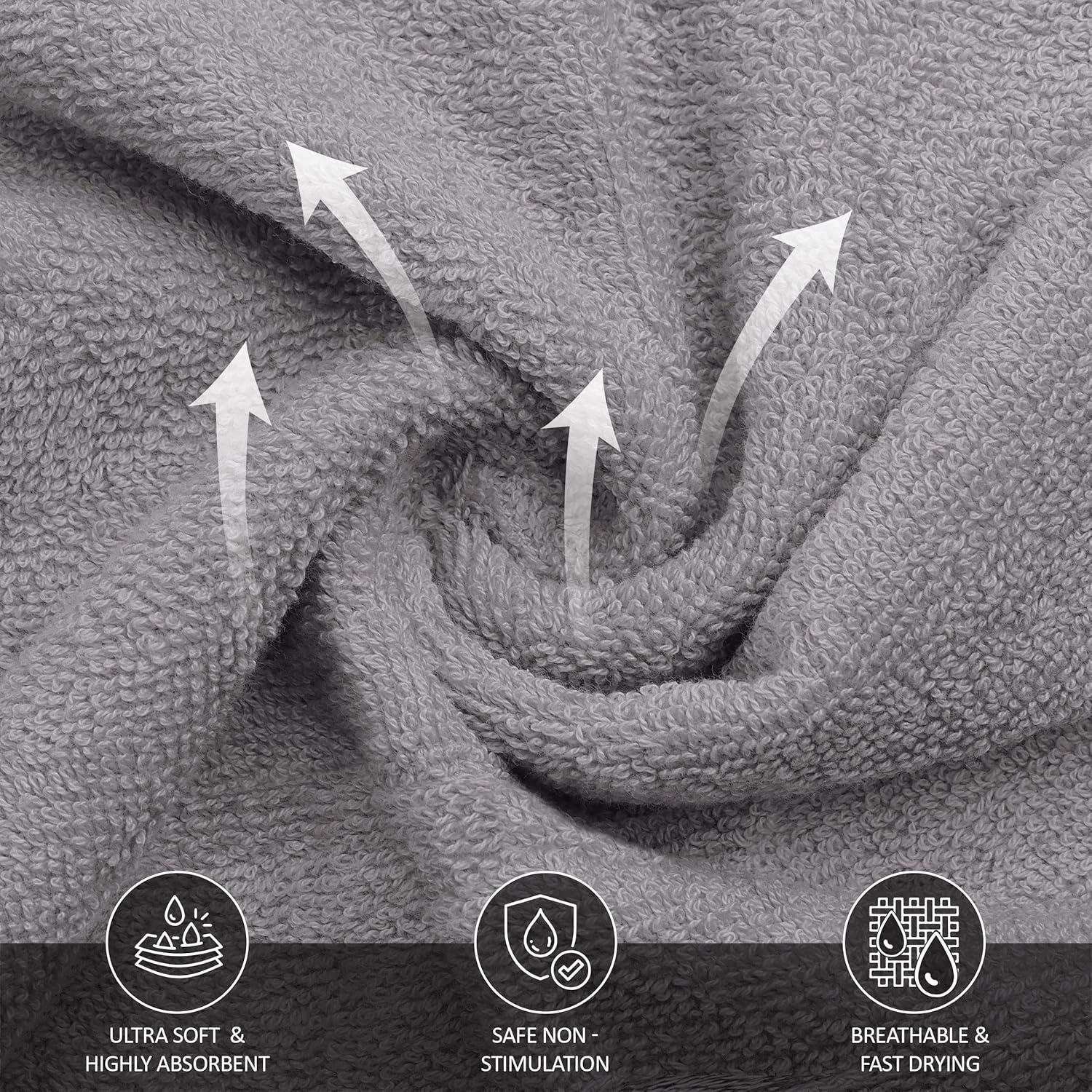 Set de 12 Paños de Lavado Utopia 30x30 cm Gris Frío