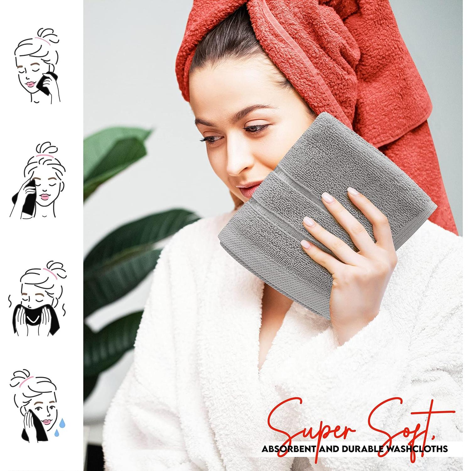 Set de 12 Paños de Lavado Utopia 30x30 cm Gris Frío