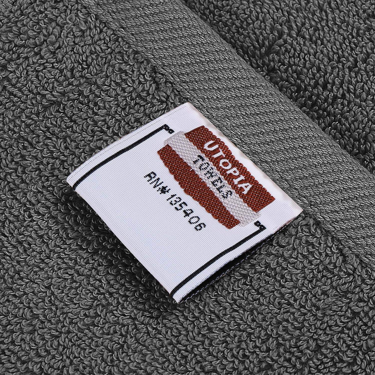 Juego de Toallas de Baño Utopia 4 Piezas 100% Algodón Gris 700 GSM