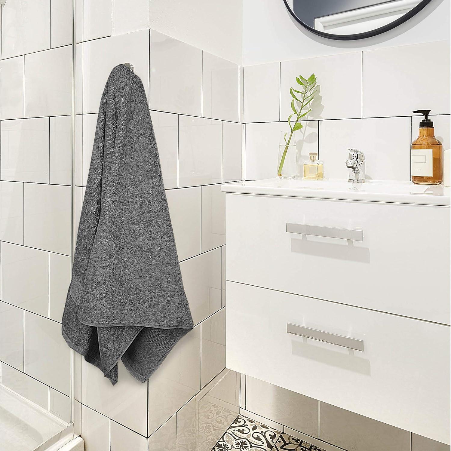 Juego de Toallas de Baño Utopia 4 Piezas 100% Algodón Gris 700 GSM