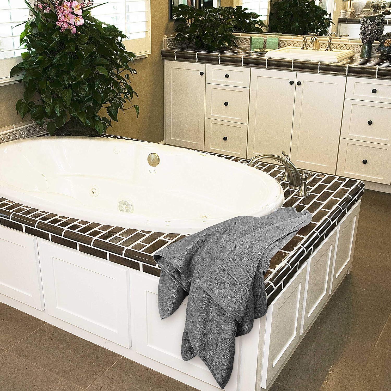 Juego de Toallas de Baño Utopia 4 Piezas 100% Algodón Gris 700 GSM