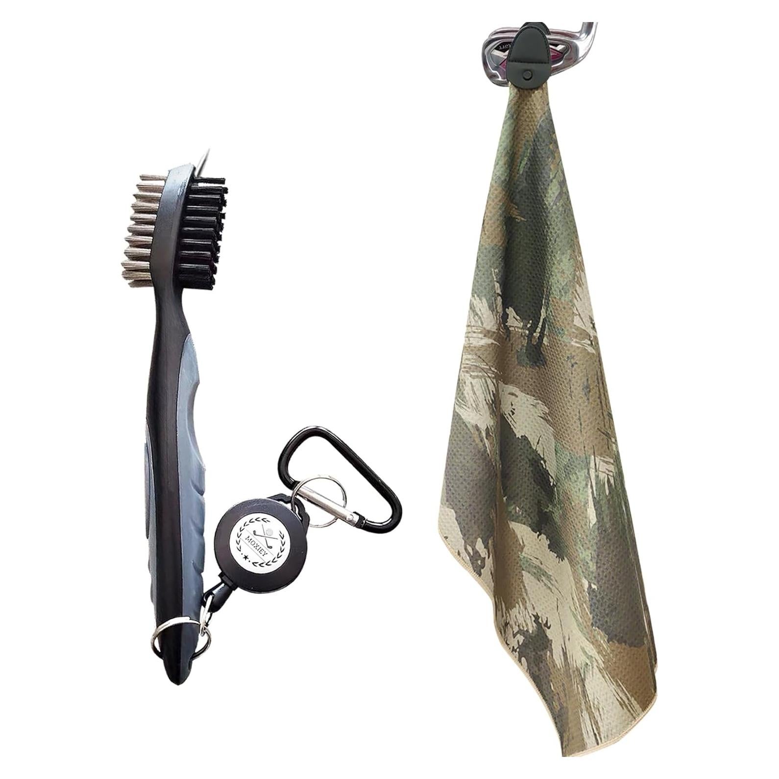 Set de Toalla de Golf Magnética Moxiey con Cepillo y Limpiador