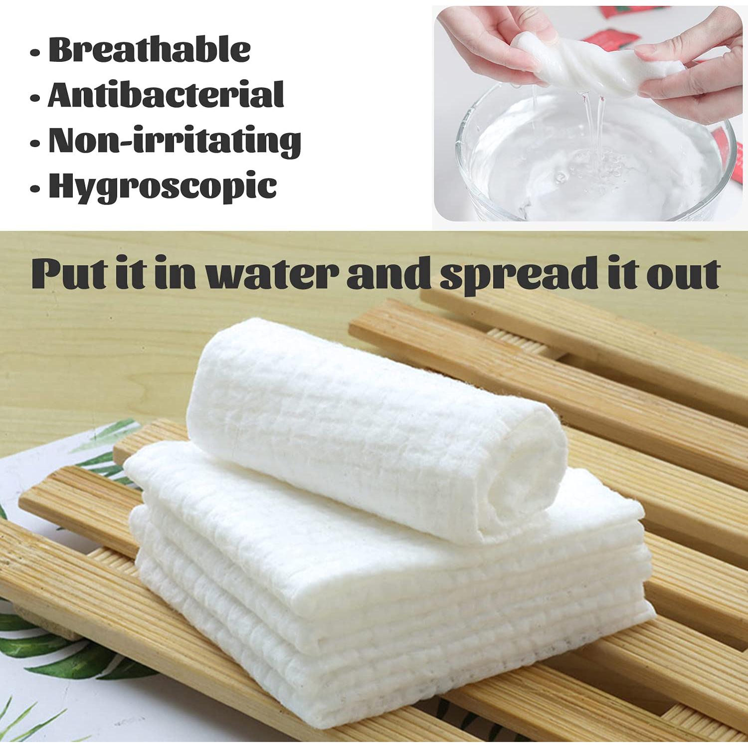 100 Toallas Comprimidas Desechables Herb Life 22x22 cm