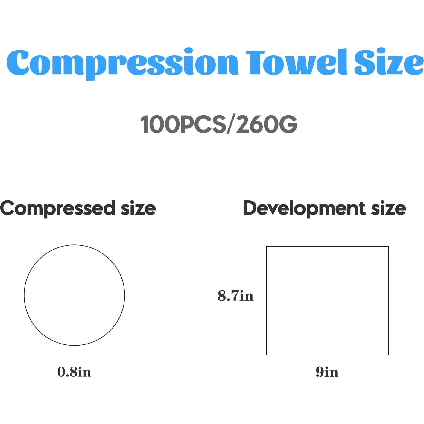 100 Toallas Comprimidas Desechables Herb Life 22x22 cm