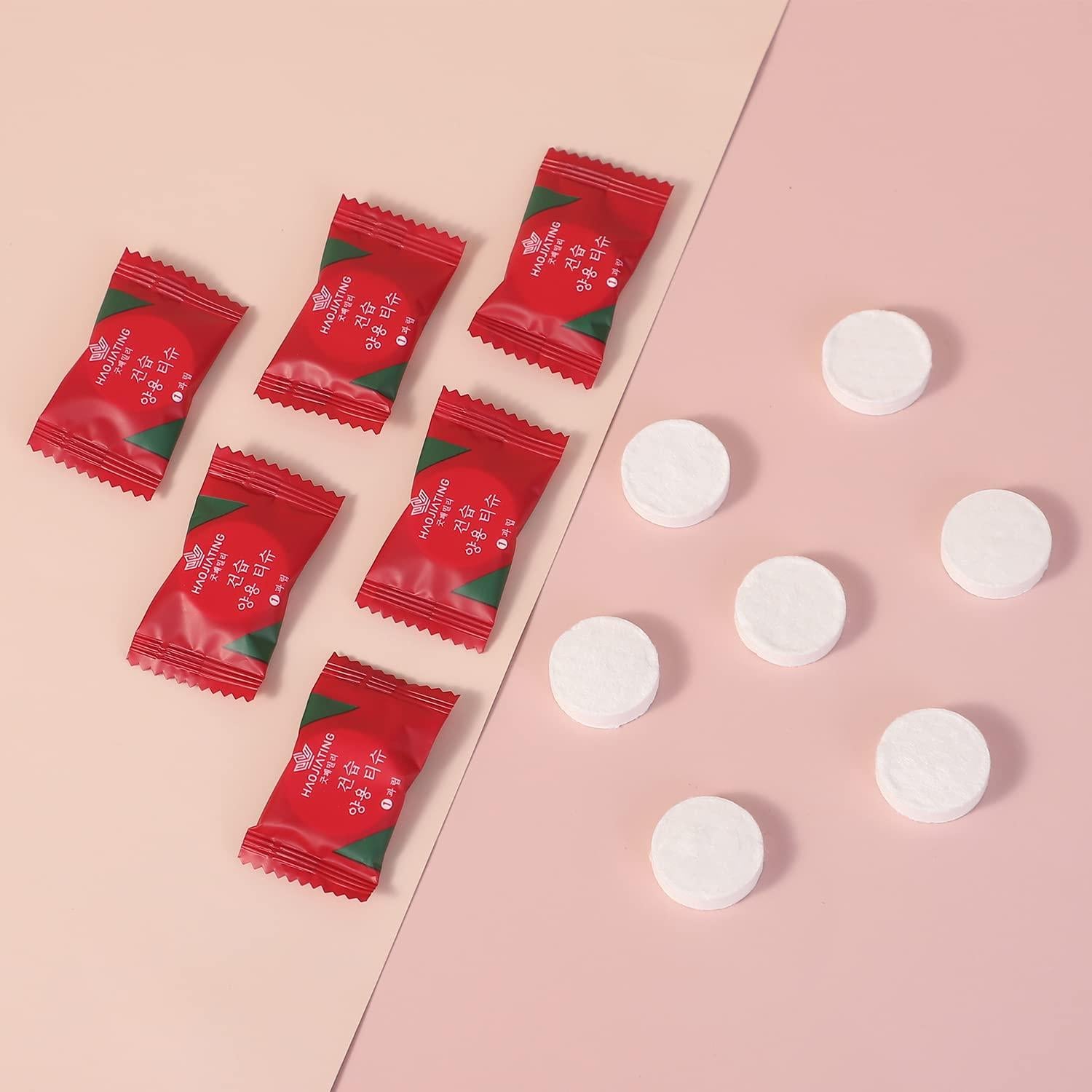 100 Toallas Comprimidas Desechables Herb Life 22x22 cm