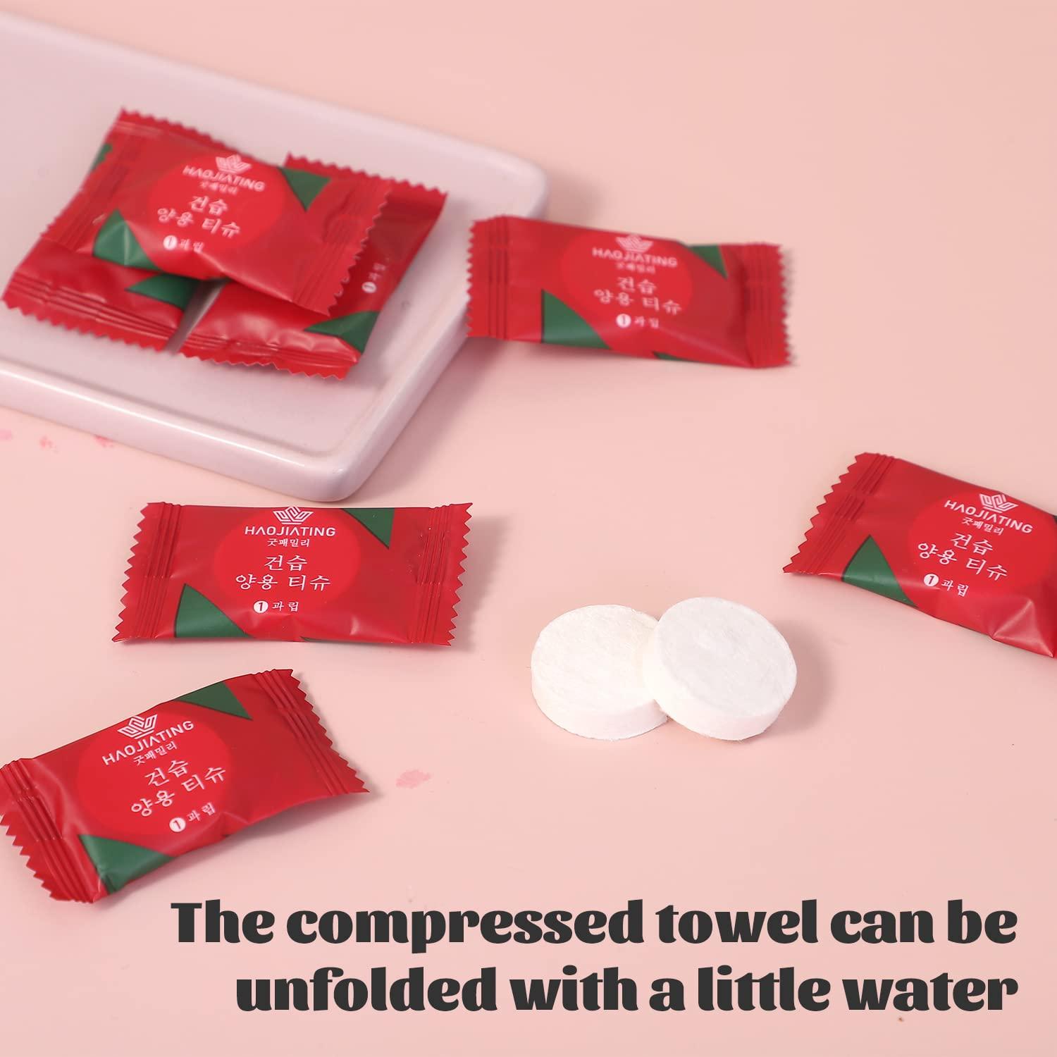 100 Toallas Comprimidas Desechables Herb Life 22x22 cm