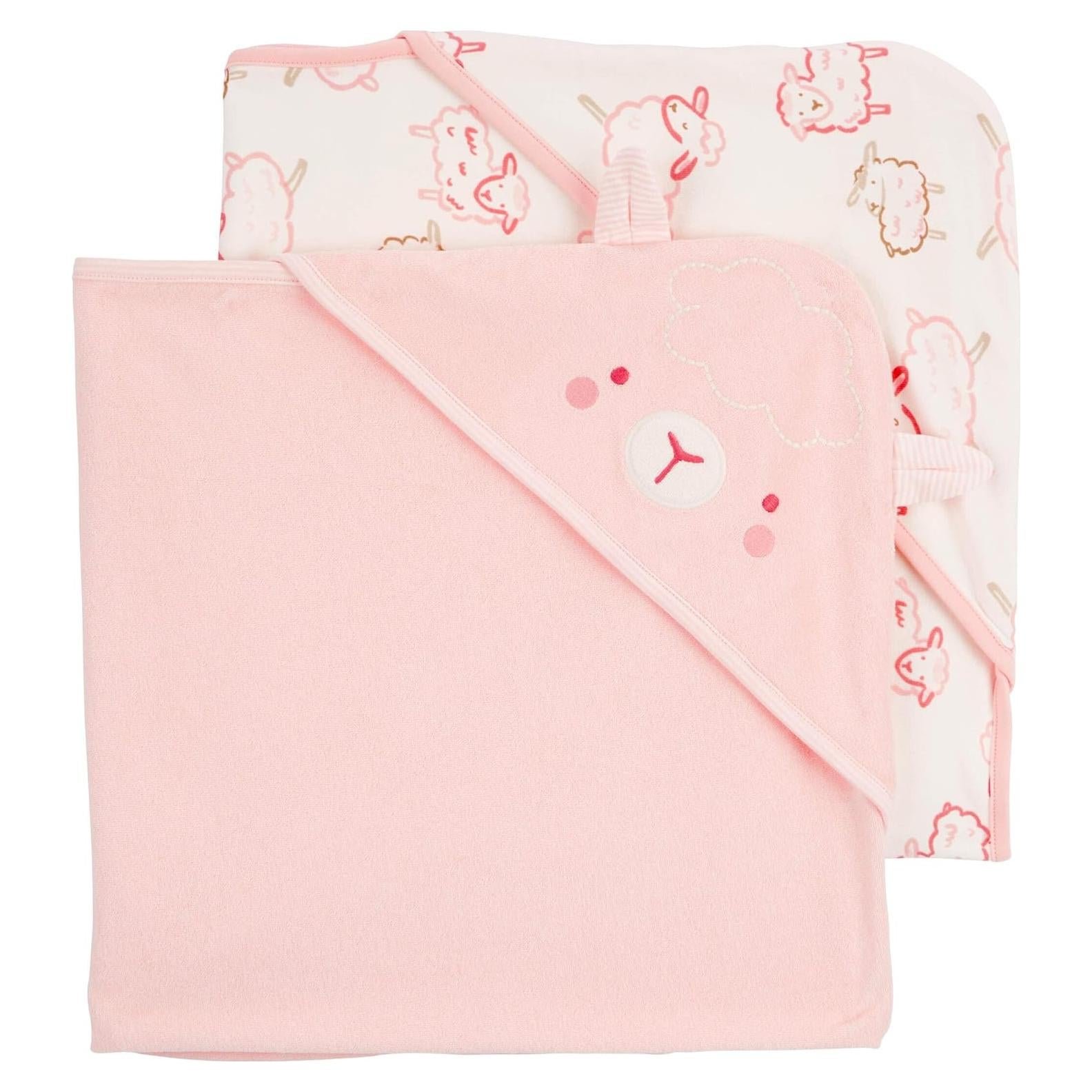 Toallas con Capucha para Bebé Carter's 2-pk Rosa/Marfil