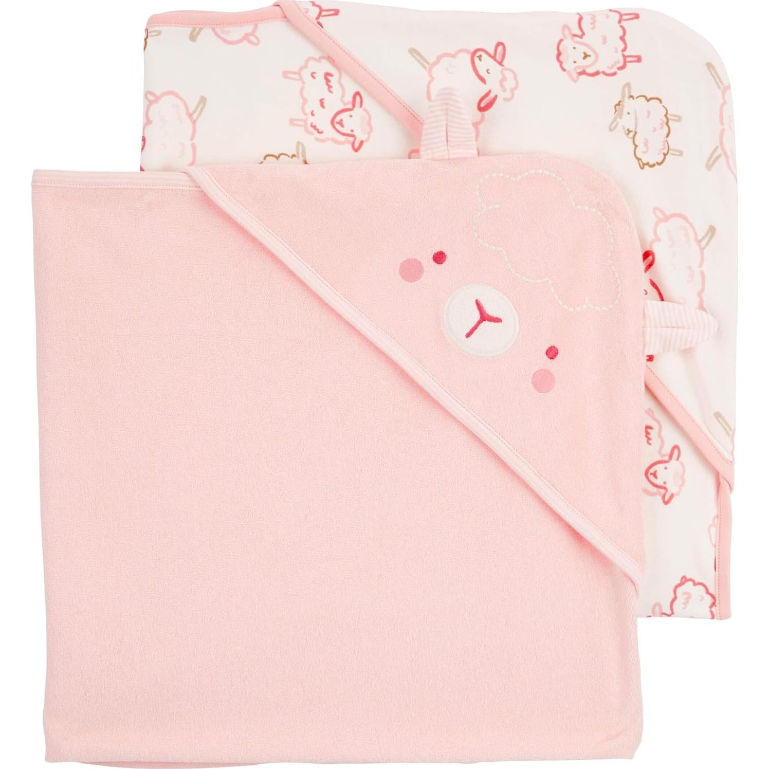 Toallas con Capucha para Bebé Carter's 2-pk Rosa/Marfil