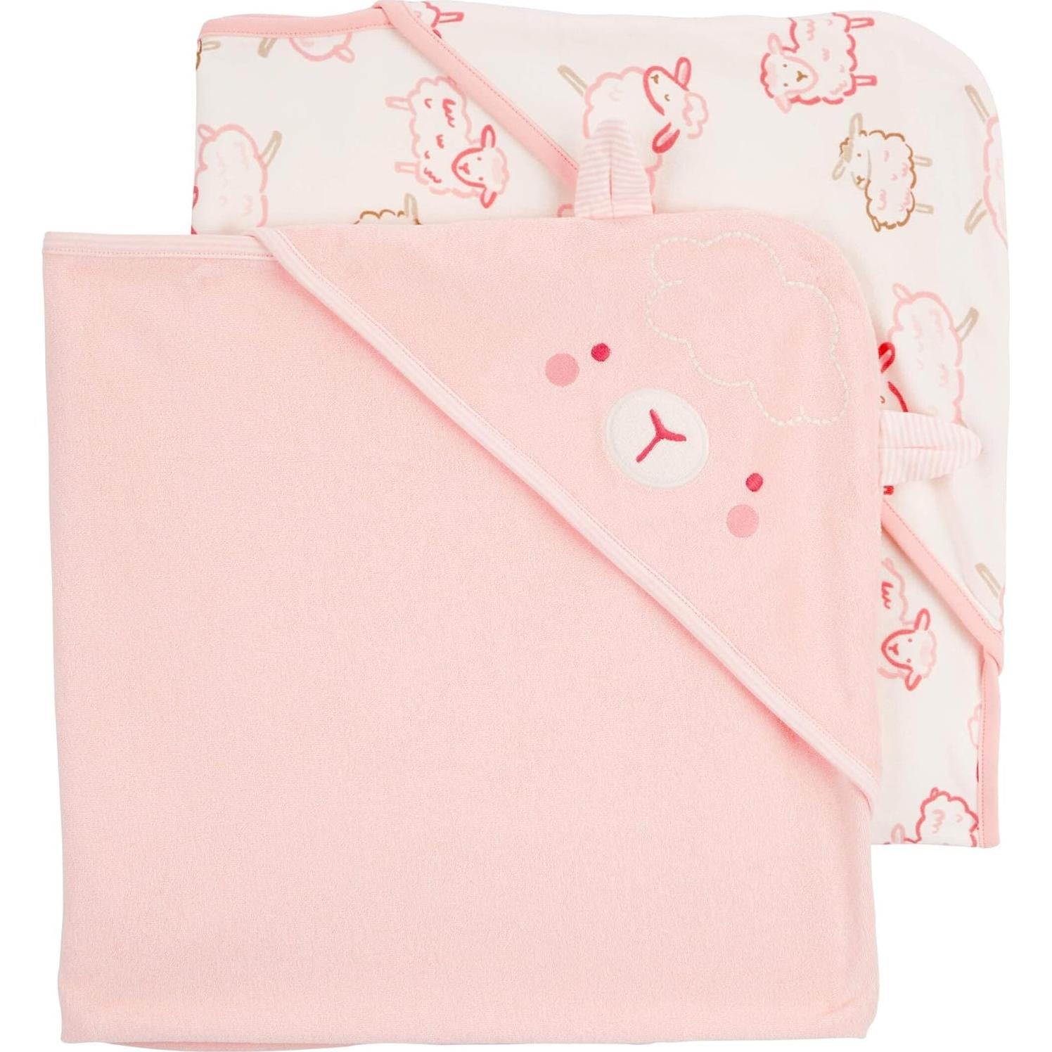 Toallas con Capucha para Bebé Carter's 2-pk Rosa/Marfil