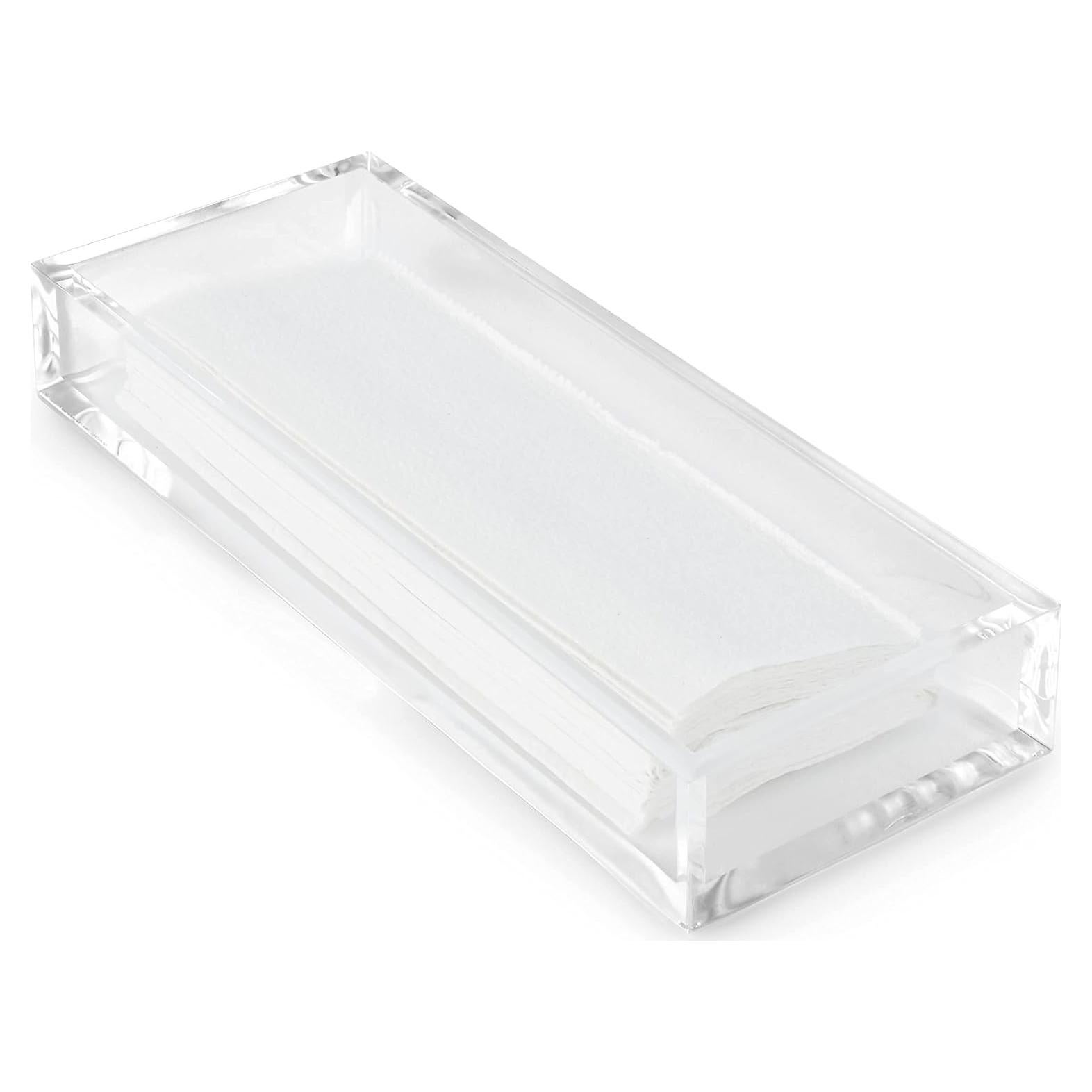 Bandeja de Toalla de Mano Acrílico Transparente Huang 30x10 cm