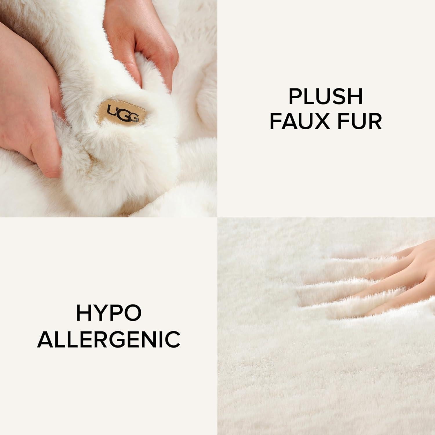 Manta de Piel Sintética UGG Euphoria Plush 127x177cm Blanca