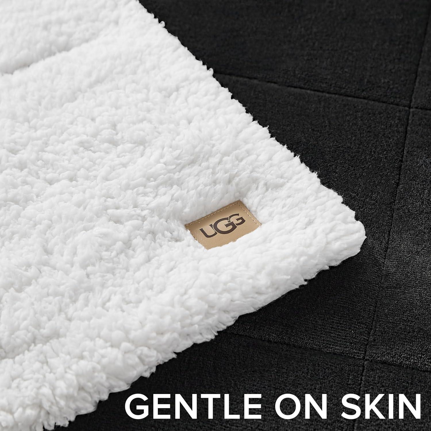 Manta Reversible UGG Nita 127x177 cm Gris Suave y Lavable