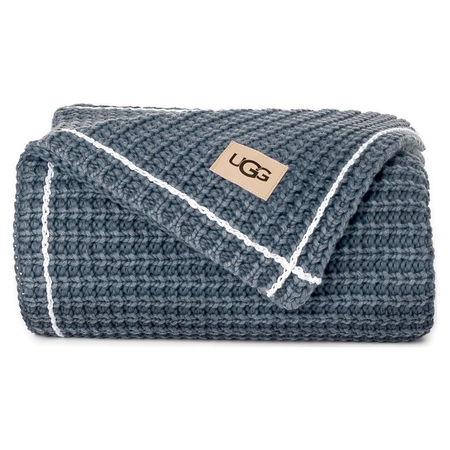 Manta Luna UGG de Algodón Azul 127x177 cm Lavable y Suave