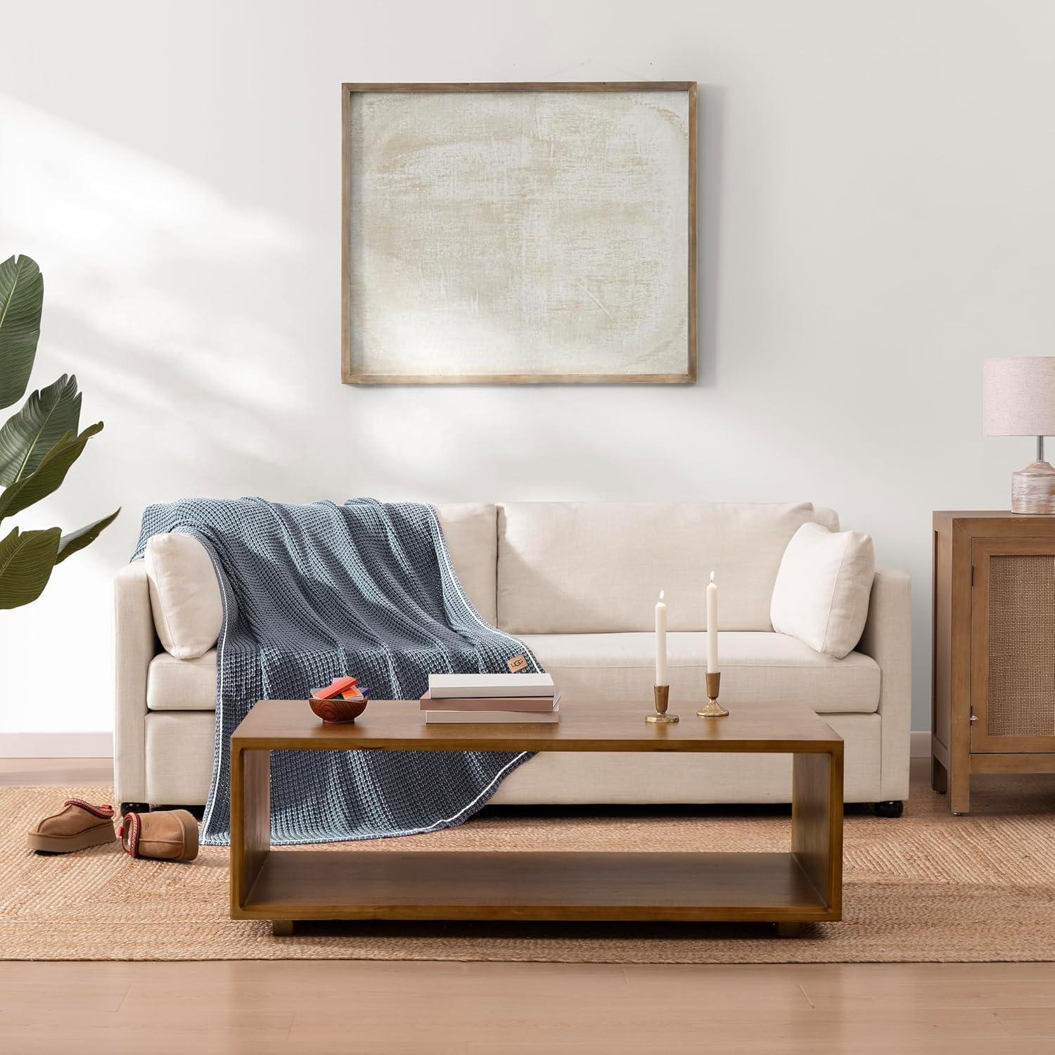 Manta Luna UGG de Algodón Azul 127x177 cm Lavable y Suave