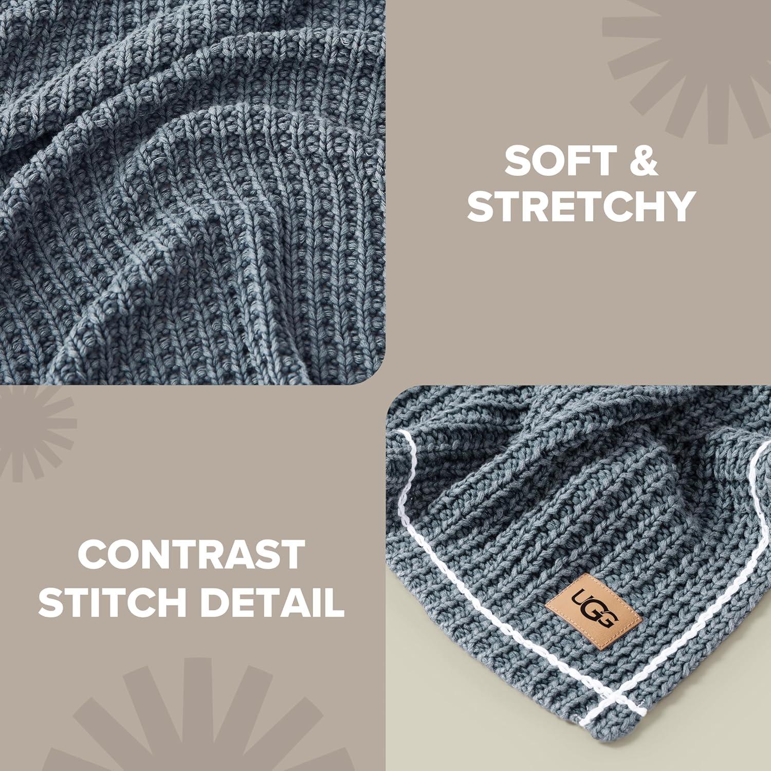 Manta Luna UGG de Algodón Azul 127x177 cm Lavable y Suave