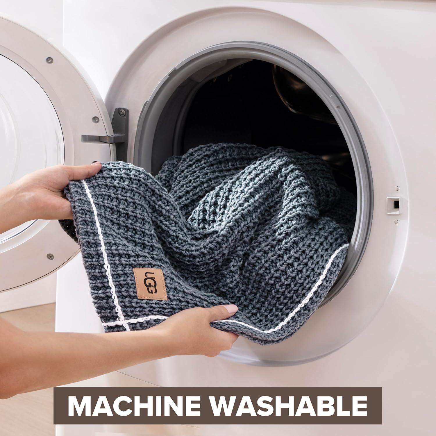 Manta Luna UGG de Algodón Azul 127x177 cm Lavable y Suave