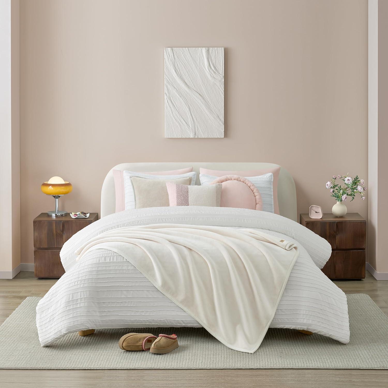 Manta UGG Coco Plush 127x178 cm - Forro Polar Suave Blanca