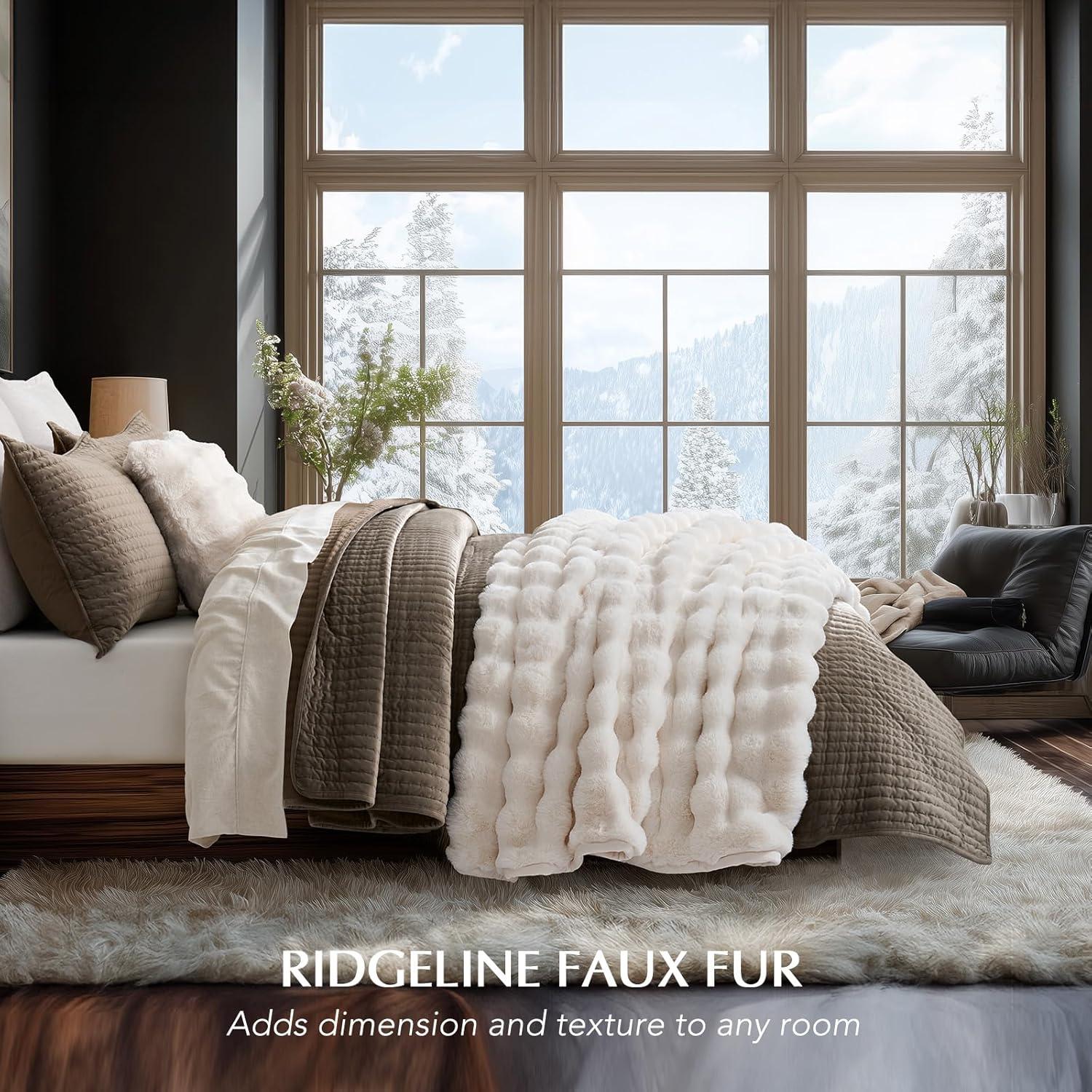 Manta de Lana de Conejo Falso EverGrace 152x203 cm Blanca