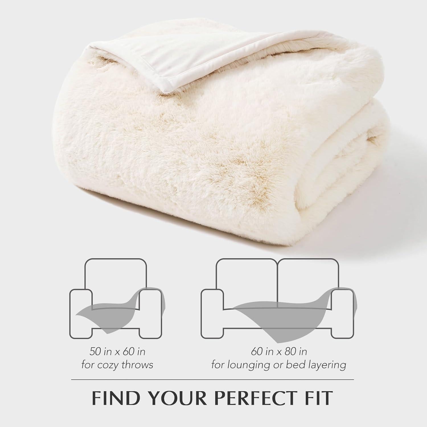 Manta de Piel Sintética EVERGRACEHOME 203x152 cm Blanca