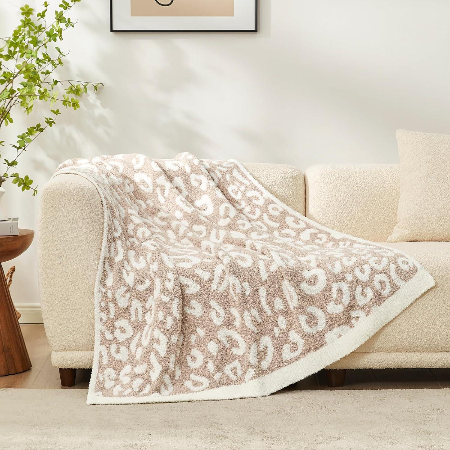 Manta de Lanzar Snuggle Sac Leopardo Beige 127x152 cm Ultra Suave