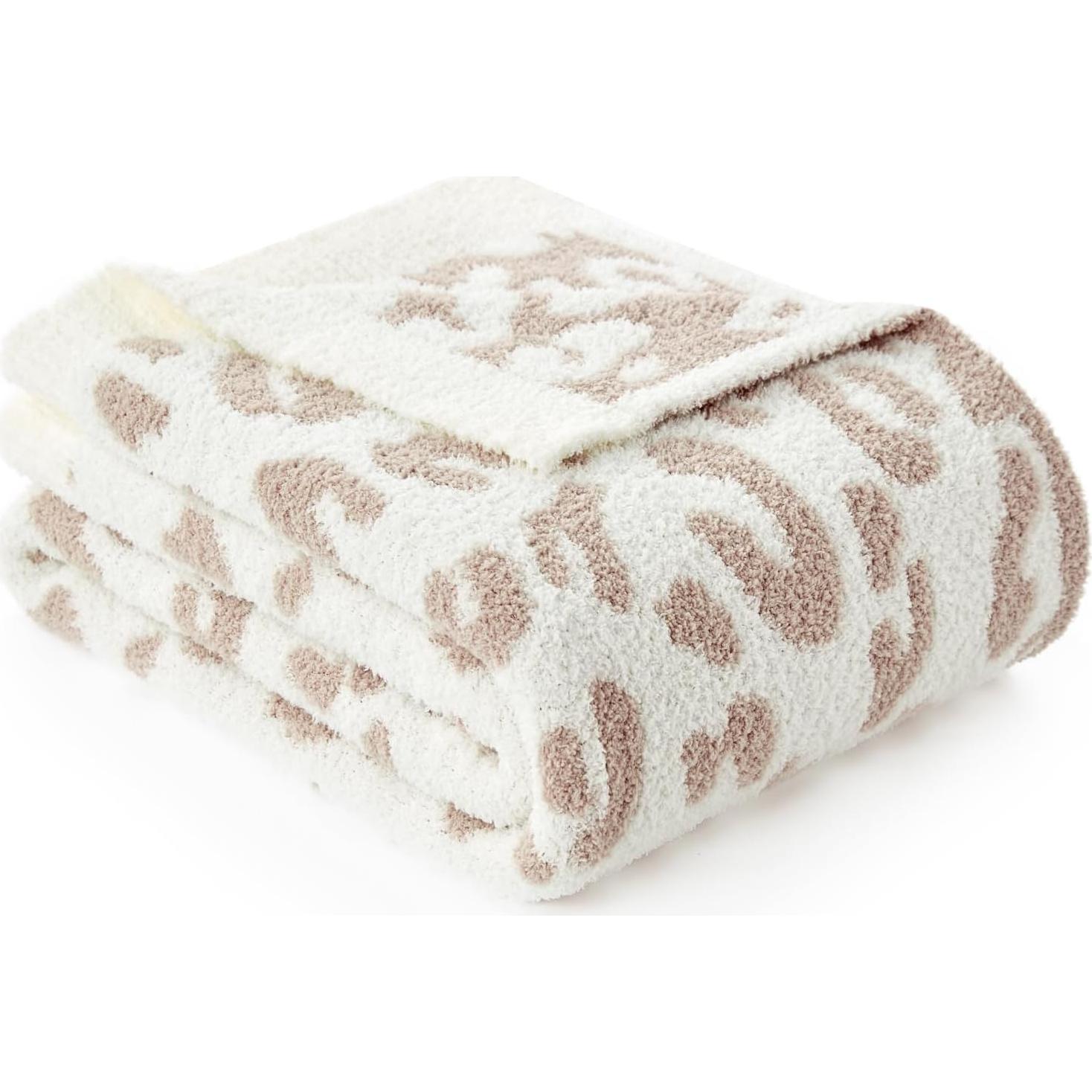 Manta de Lanzar Snuggle Sac Leopardo Beige 127x152 cm Ultra Suave