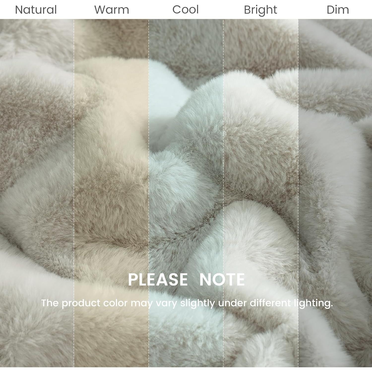 Manta de Piel Sintética Cozy Bliss 127x152 cm Beige Suave