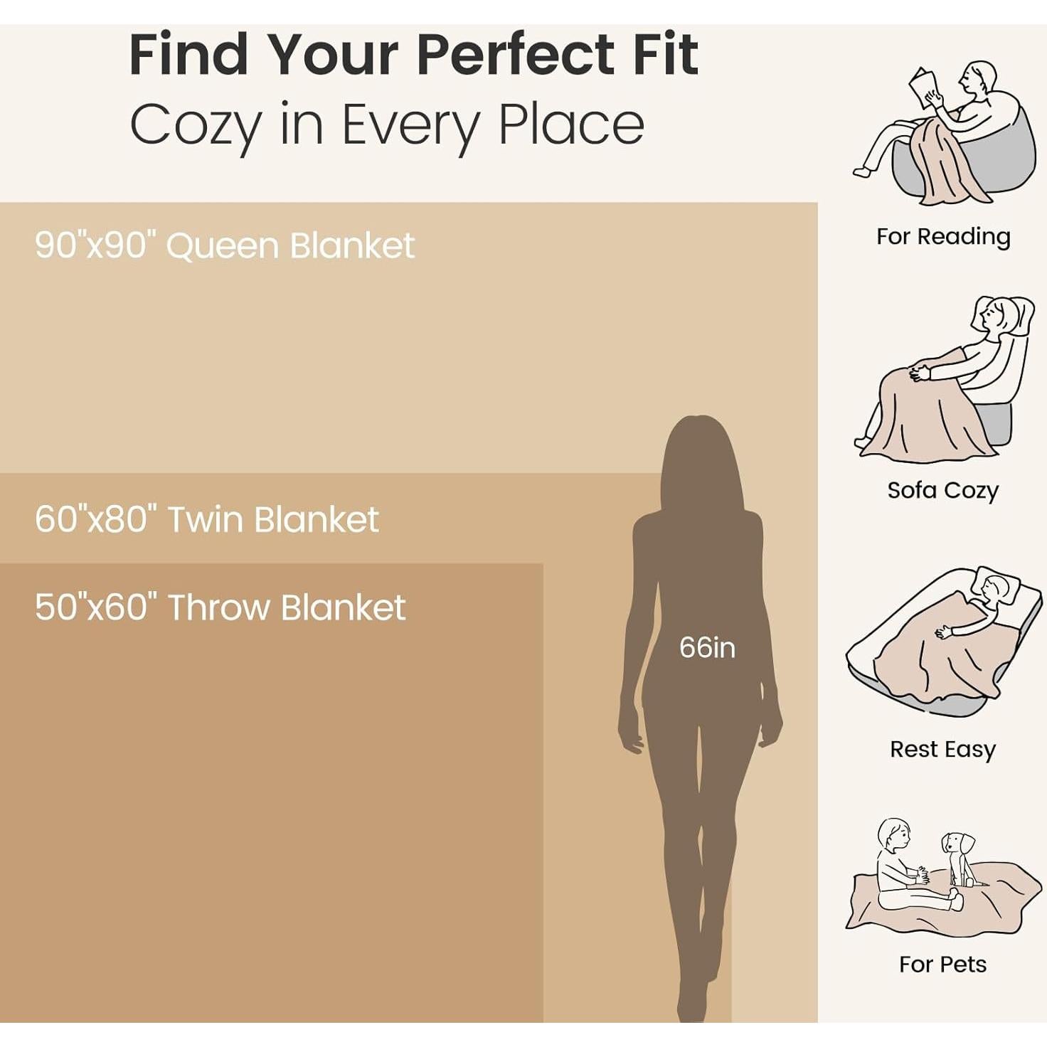 Manta de Piel Sintética Cozy Bliss 127x152 cm Crema Blanco