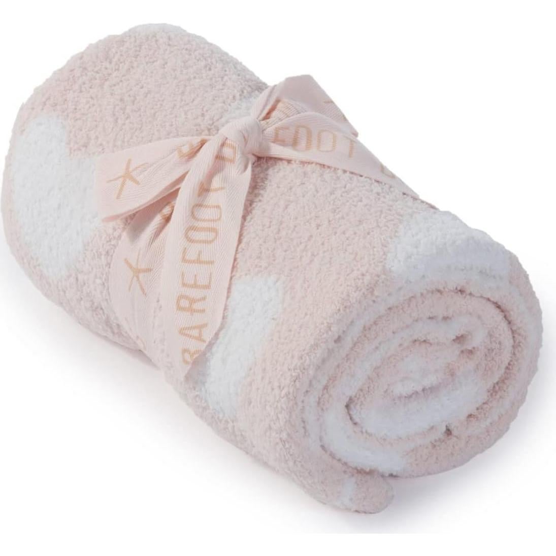 Manta de Recepción CozyChic Barefoot Dreams Rosa Corazones