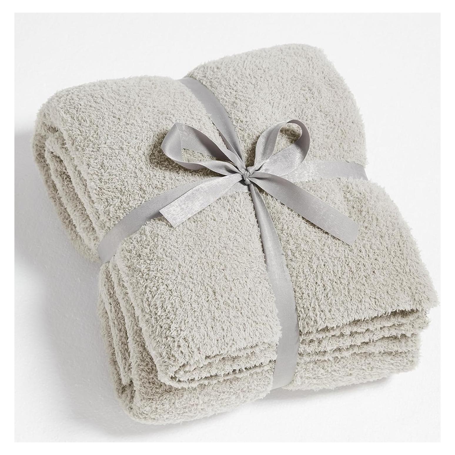 Manta de Tejer CYMULA Gris Claro 127x152 cm Microfibra Suave