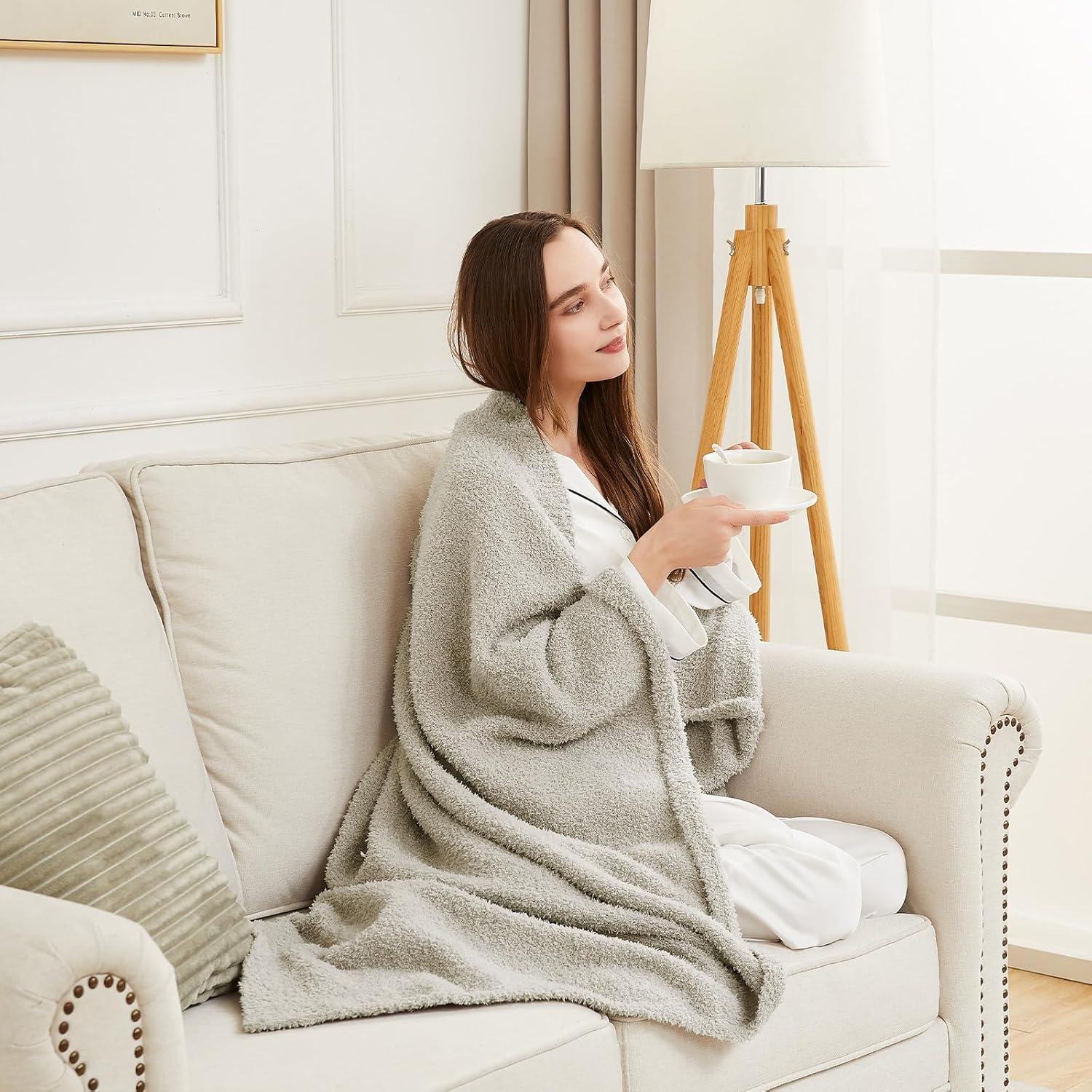 Manta de Tejer CYMULA Gris Claro 127x152 cm Microfibra Suave