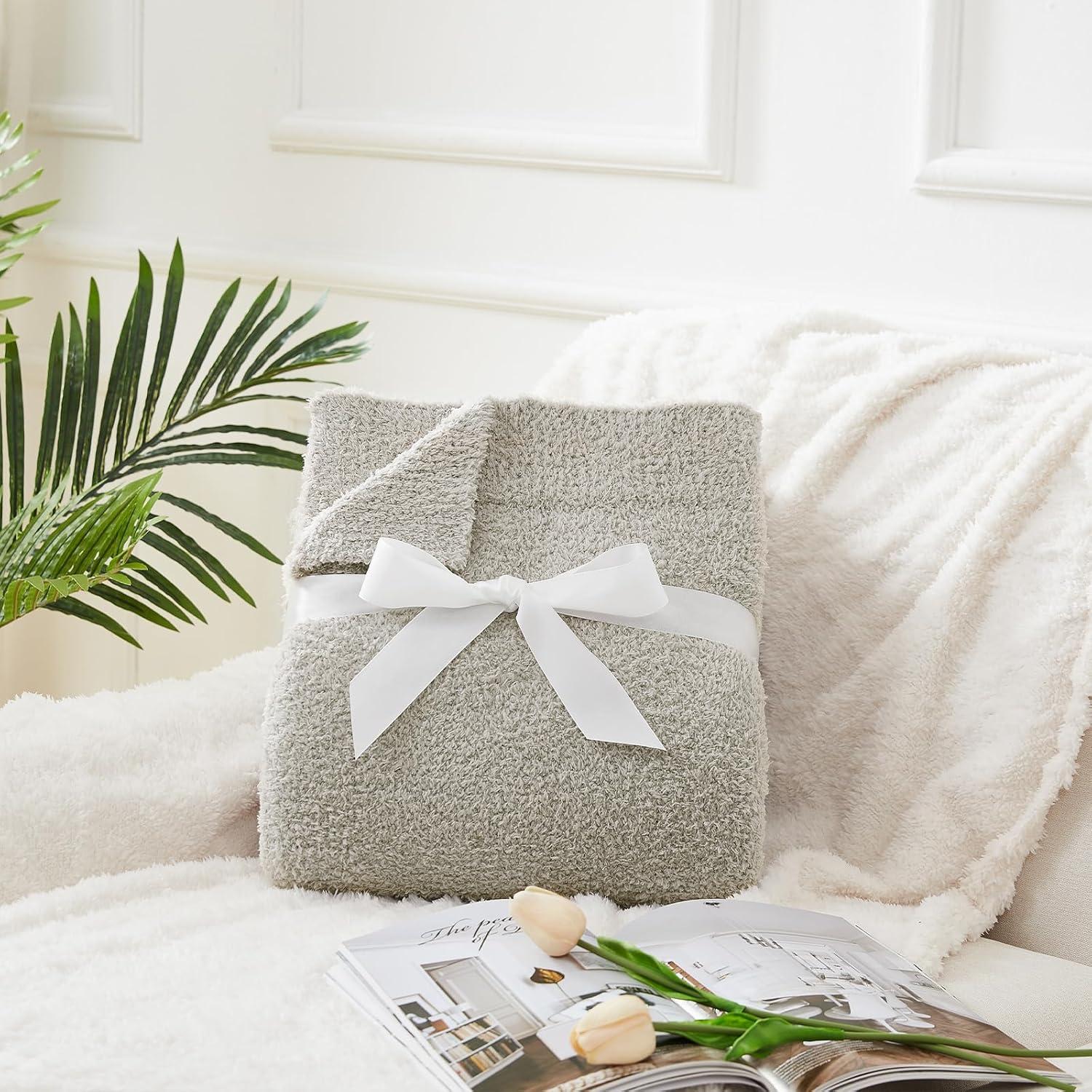 Manta de Tejer CYMULA Gris Claro 127x152 cm Microfibra Suave