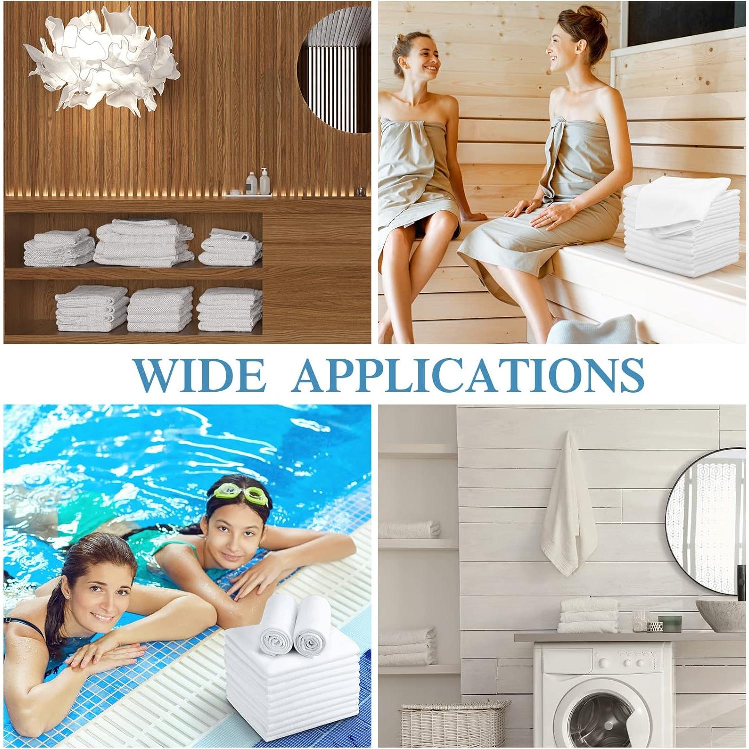 Moukeren Toallas de Mano Blancas 72 Piezas 40x68 cm Microfibra