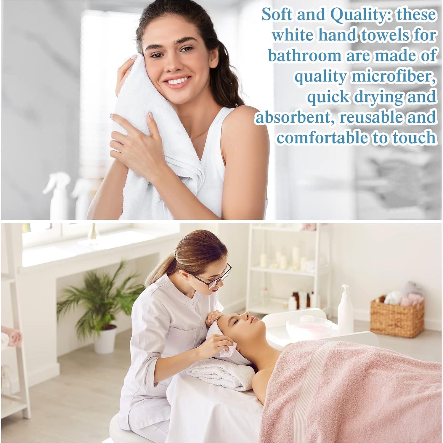 Moukeren Toallas de Mano Blancas 72 Piezas 40x68 cm Microfibra