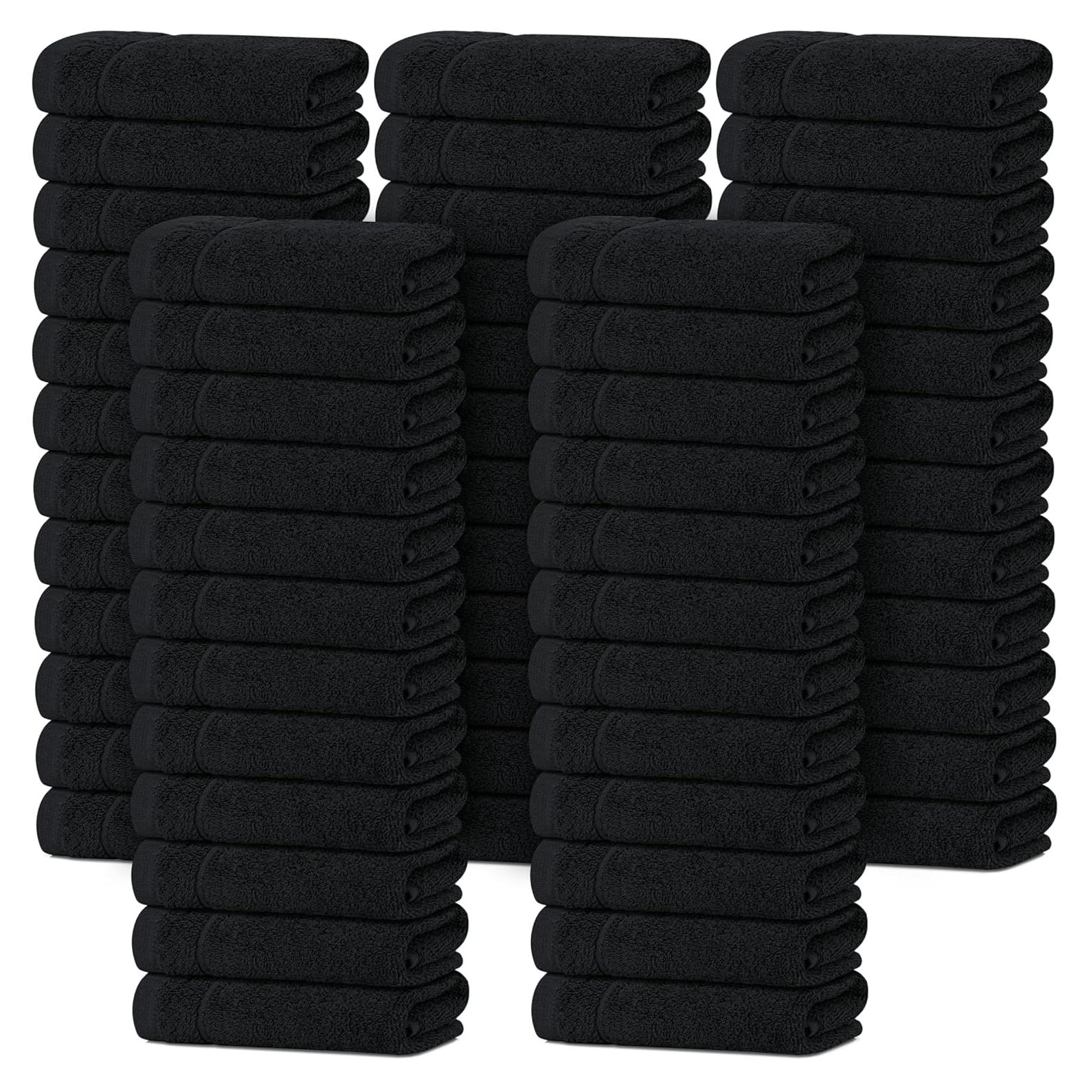 Paquete de 60 Toallas de Mano Tens TT 30x30 cm Algodón Negro