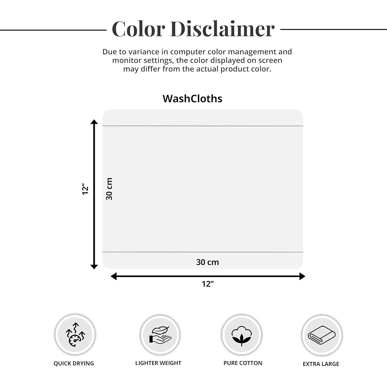 Paquete de 60 Toallas de Mano Tens TT 30x30 cm Algodón Negro