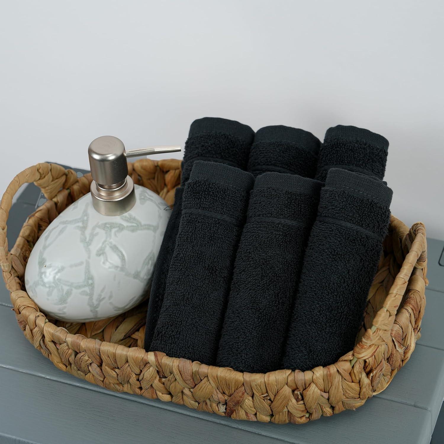 Paquete de 60 Toallas de Mano Tens TT 30x30 cm Algodón Negro